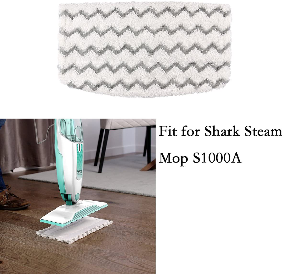 Aunifun 5 Packs Steam Mop Pads Replacement for Shark Steam Mop Hard Floor Cleaner S1000A Shark Vacuum Cleaner S1000A S1000C S1000WM S1001C