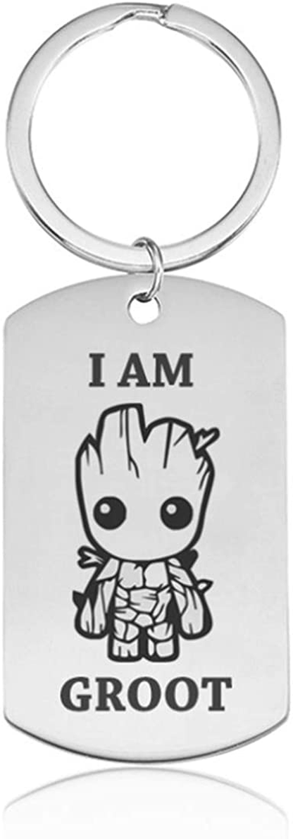 Stainless Steel Dog Tag Keychain Gifts for Men Women Teen Boy Girl Best Friends