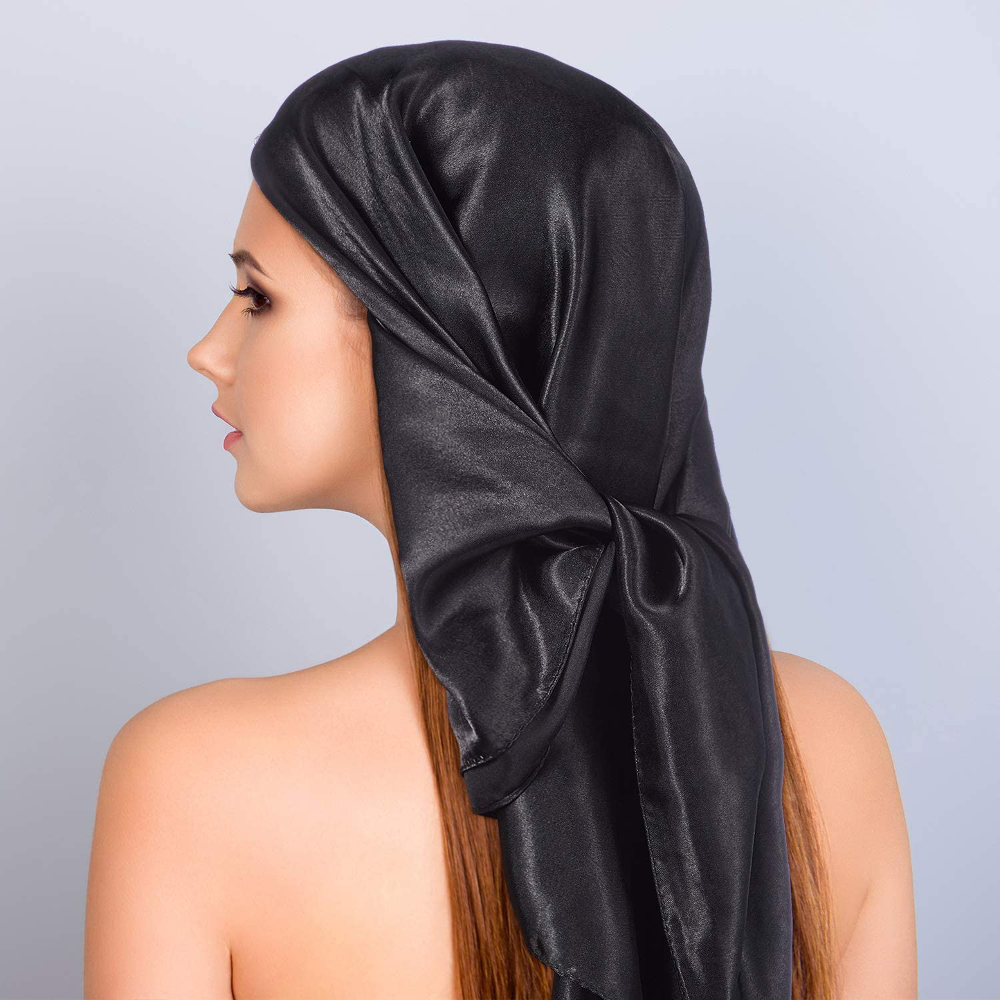 2 Pieces 35 Inch Silk Head Scarf Sleeping Hair Wrapping Night Satin Scarf
