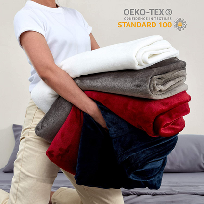 Microfiber Sleep Zone Lightweight Flannel Fleece Blanket Throw 