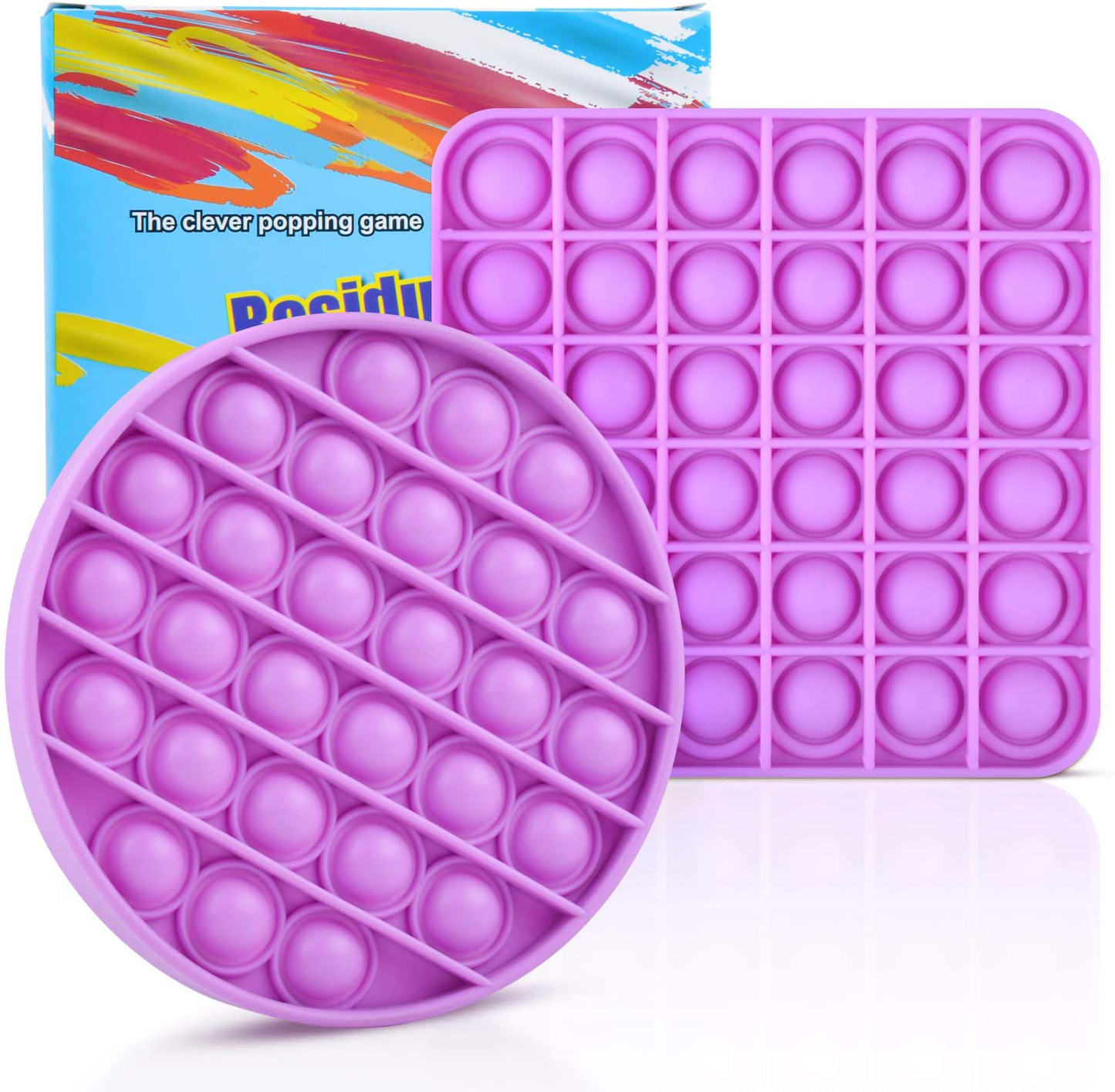 Silicone Push Pop It Fidget Toy - Sensory, Anxiety Relief Toys