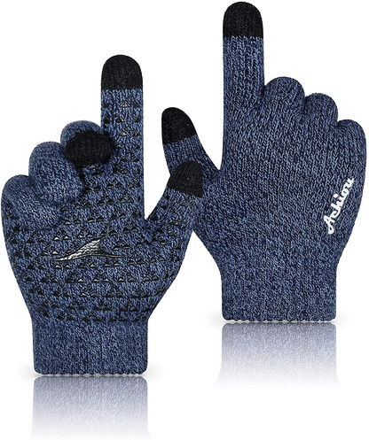 Achiou Winter Knit Gloves Thicken Warm Touchscreen Thermal Soft Lining Texting Generation Ⅱ Upgraded