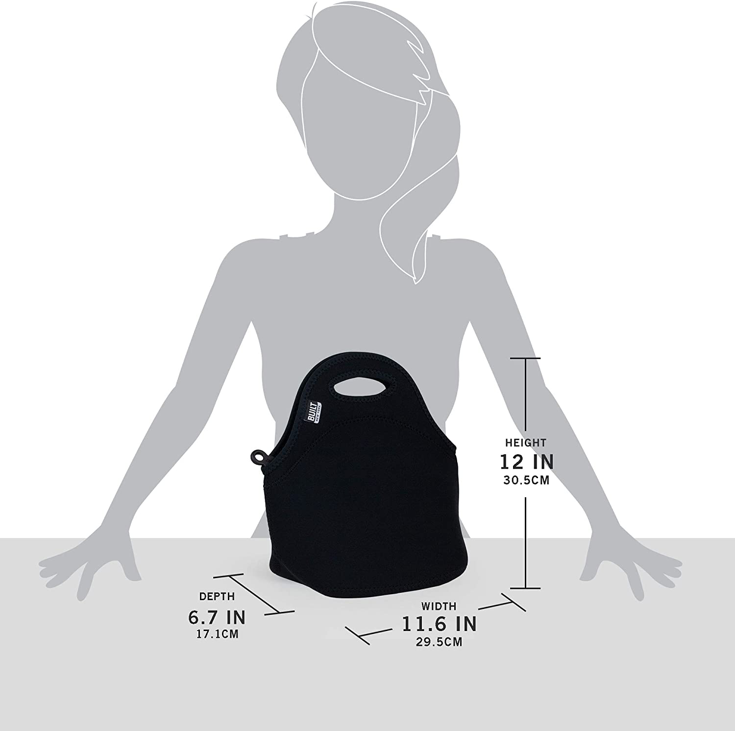 BUILT Gourmet Getaway Soft Neoprene Lunch Tote Bag - Lightweight, Insulated and Reusable Midnight Botanical 5227640