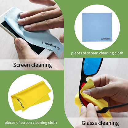 Microfiber Cleaning Cloths 400 GSM Thick Soft Lint Free 12"x12" 6 Pack Green Blue and Orange Reusable Kitchen Towels Dust Cloth Rags