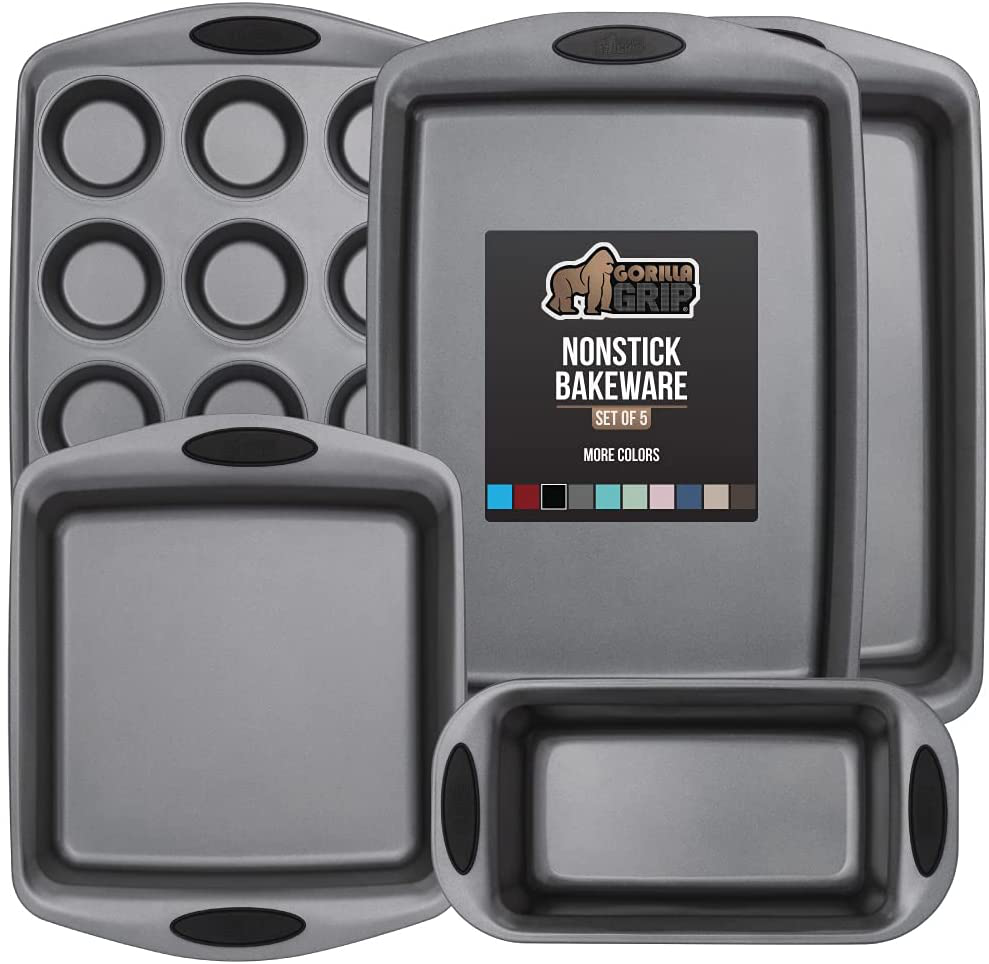 Multipack Gorilla Grip Bakeware Sets, Nonstick, Heavy Duty Carbon Steel