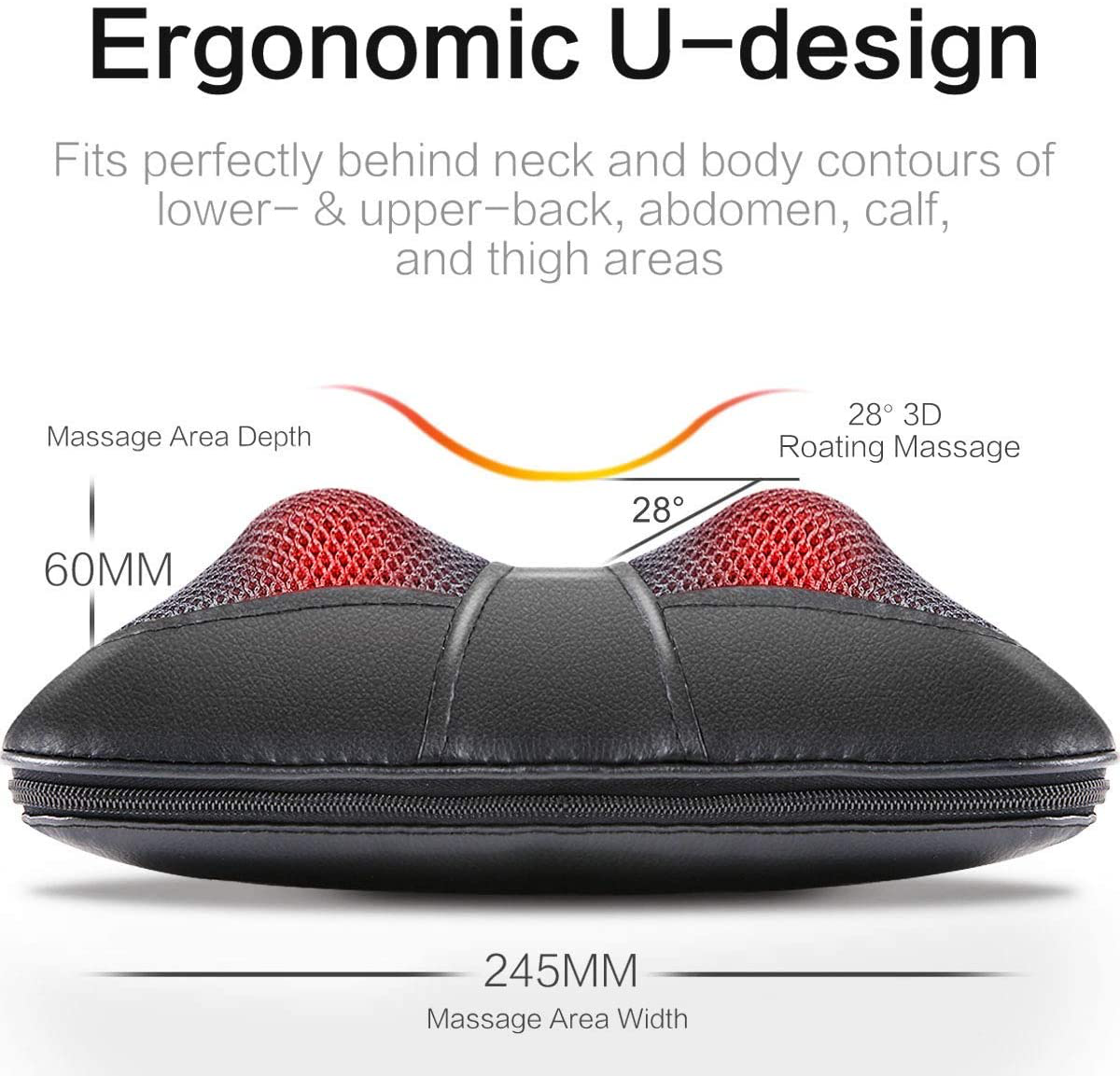 Neck and Back Massager Pillow, Shiatsu Kneading Massage with Heat for Shoulders, Lower Back, Waist, Legs, Foot and Full Body Muscle Pain Relief, VIKTOR JURGEN Unique Gifts for Men, Women