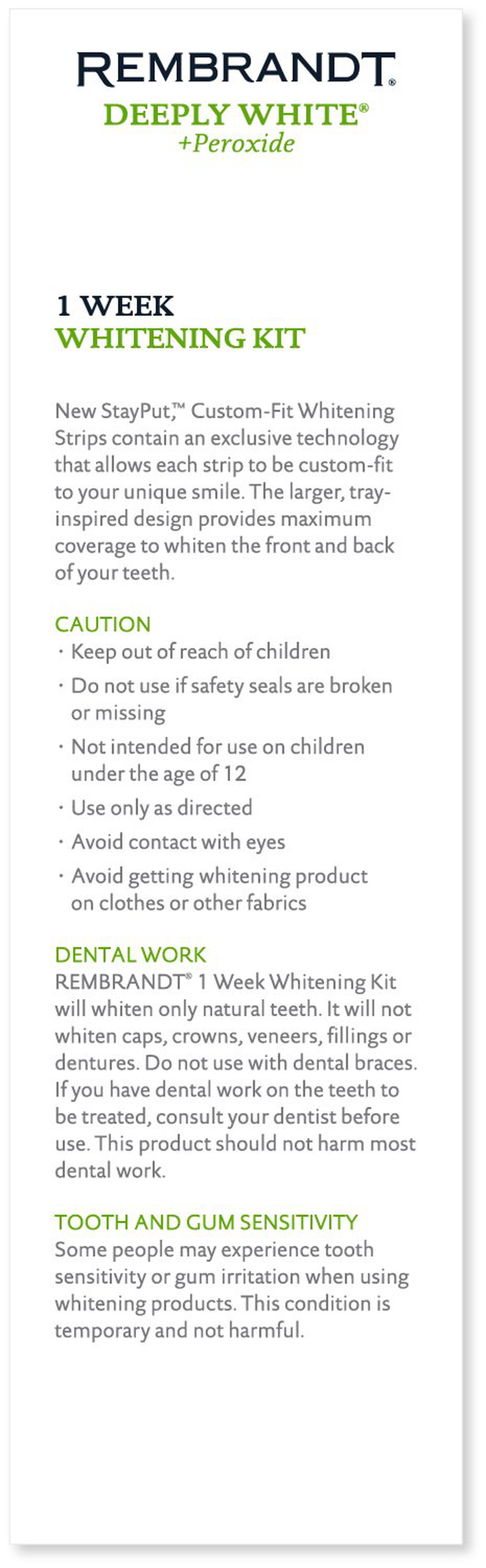 REMBRANDT 1 Week Teeth Whitening Kit, 14 Treatments
