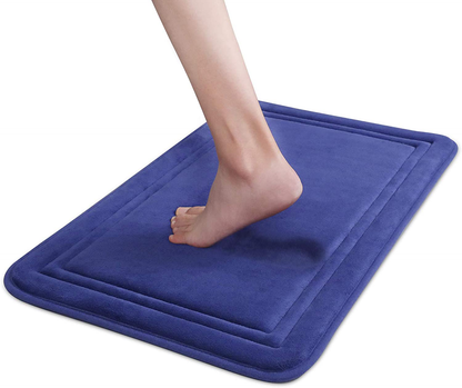 Memory Foam Bath Mat Non Slip Absorbent Super Cozy Velvet Bathroom Rug Carpet, Machine Washable