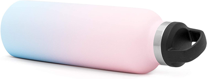Simple Modern Insulated Water Bottle with Handle Lid Reusable Ascent Narrow Mouth Stainless Steel Thermos Flask, 20oz Handle Lid, Ombre: Sweet Taffy