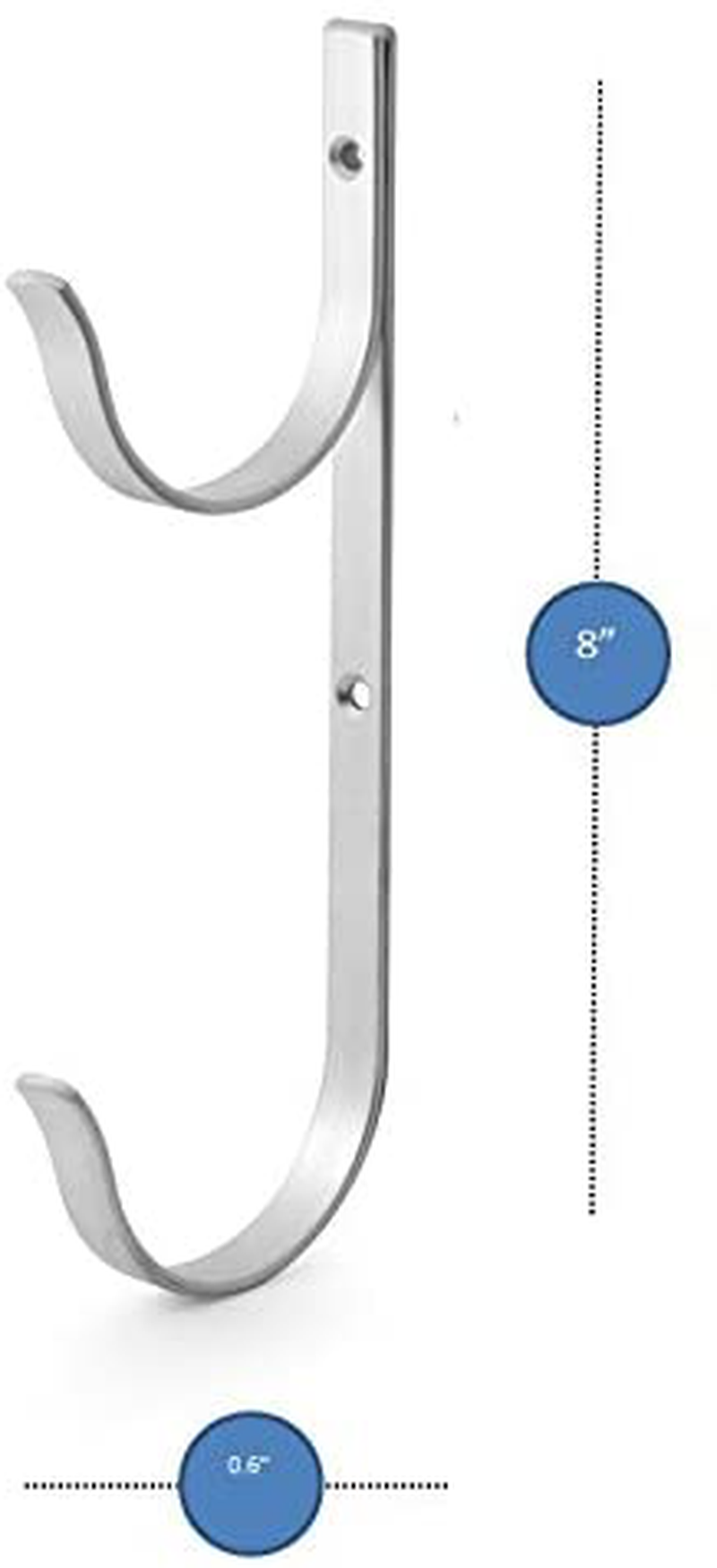Pool Pole Hanger Premium 4pc Aluminium Holder Set by Aquatix Pro, Ideal Hooks for Telescopic Poles, Skimmers, Leaf Rakes, Nets, Brushes, Vacuum Hose, Garden Tools and Swimming Pool Accessories