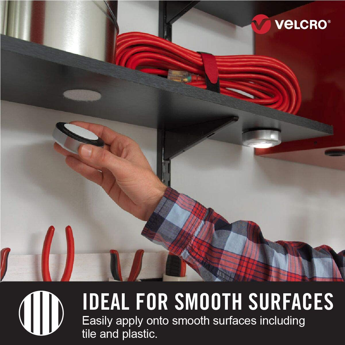 VELCRO Brand - Industrial Strength | Indoor & Outdoor Use | Superior Holding Power on Smooth Surfaces | Size 4ft x 2in | Tape, White - Pack of 1