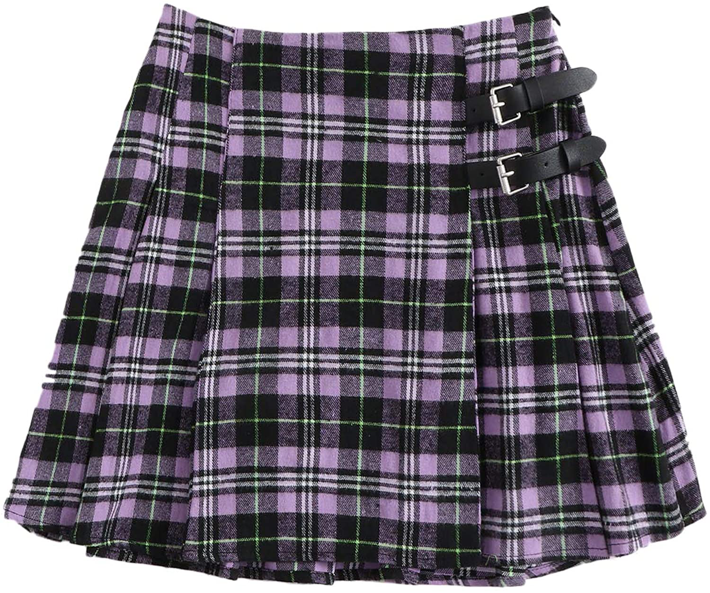 SOLY HUX Women's Plus Size Elastic Waist Flared Casual Mini Skater Skirt