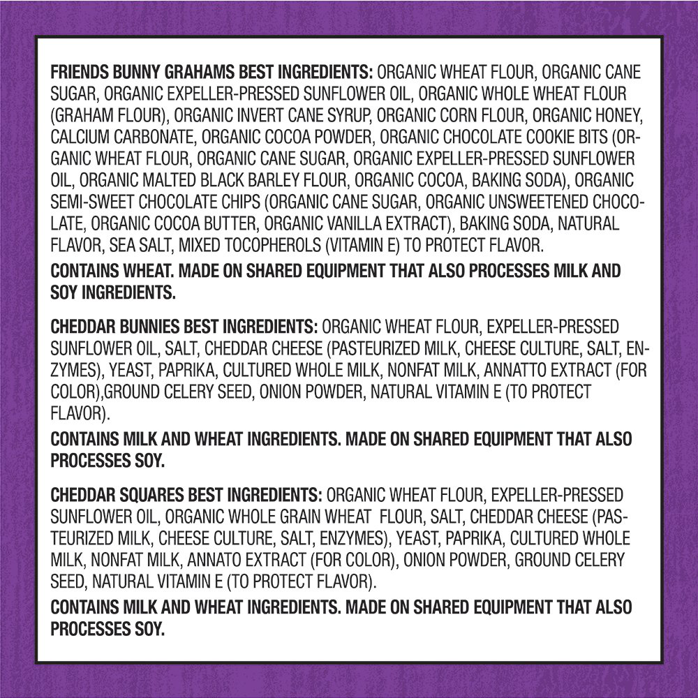 Annie's Variety Pack, Cheddar Bunnies, Bunny Grahams, Cheddar Squares, 12 ct