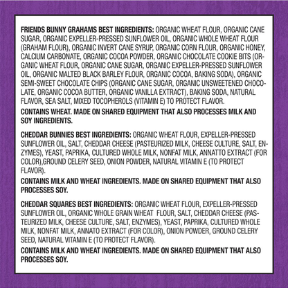 Annie's Variety Pack, Cheddar Bunnies, Bunny Grahams, Cheddar Squares, 12 ct