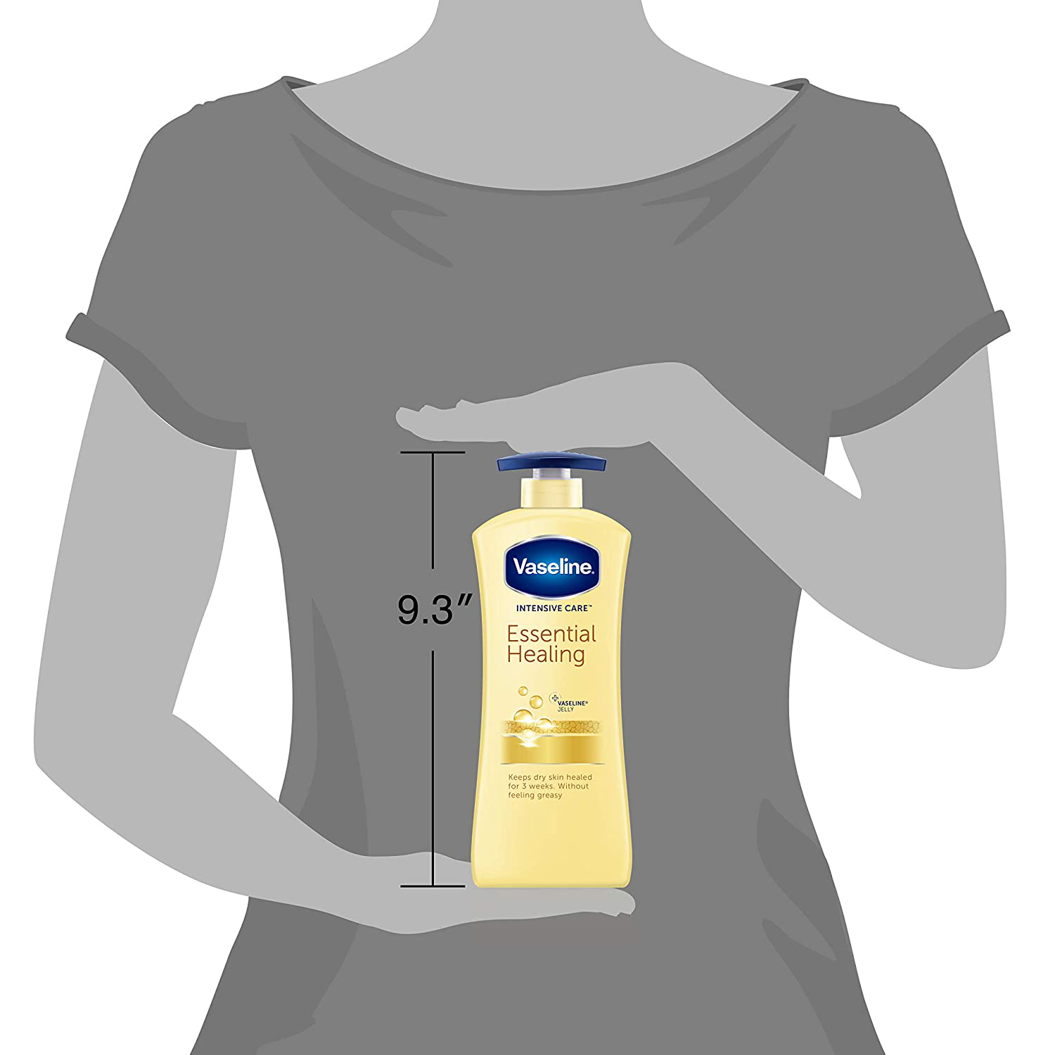 Vaseline hand and body lotion Intensive Care Moisturizer for Dry Skin Essential Healing Clinically Proven to Moisturize Deeply With One Application 20.3 oz 3 count