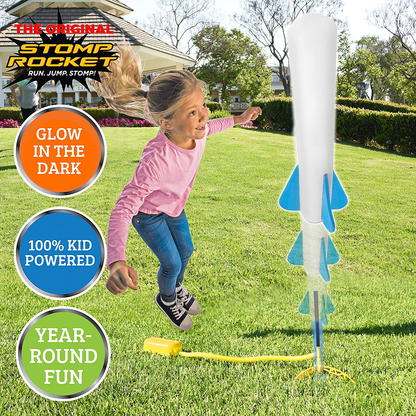 Stomp Rocket The Original Jr. Glow Rocket Refill Pack, 3 Rockets - Glows in The Dark, Outdoor Rocket Toy Gift for Boys and Girls- Ages 3 Years and Up