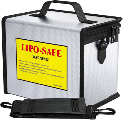 COLCASE Upgraded Fireproof Lipo Safe Bag for Lipo Battery Storage and Charging , Large Space Highly Sturdy Double Zipper Lipo Battery Guard (8.46x5.70x6.5 in)