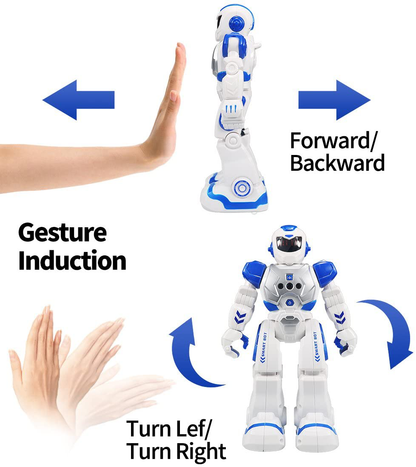 Remote Control Robot For Kids ,Sikaye Intelligent Programmable Robot With Infrared Controller Toys,Dancing,Singing, Moonwalking and LED Eyes,Gesture Sensing Robot Kit For Childrens Entertainmen (Blue)
