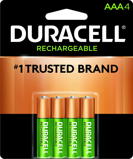 Duracell - Rechargeable AA + AAA Batteries combo pack, 4 count each - long lasting, all-purpose Double A & Triple A battery for household and business - 8 count total