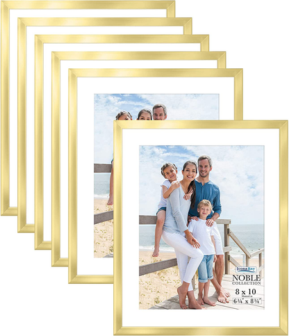 Icona Bay 8x10 Picture Frames (Silver, 6 Pack), Modern Professional Frame Set, Noble Collection