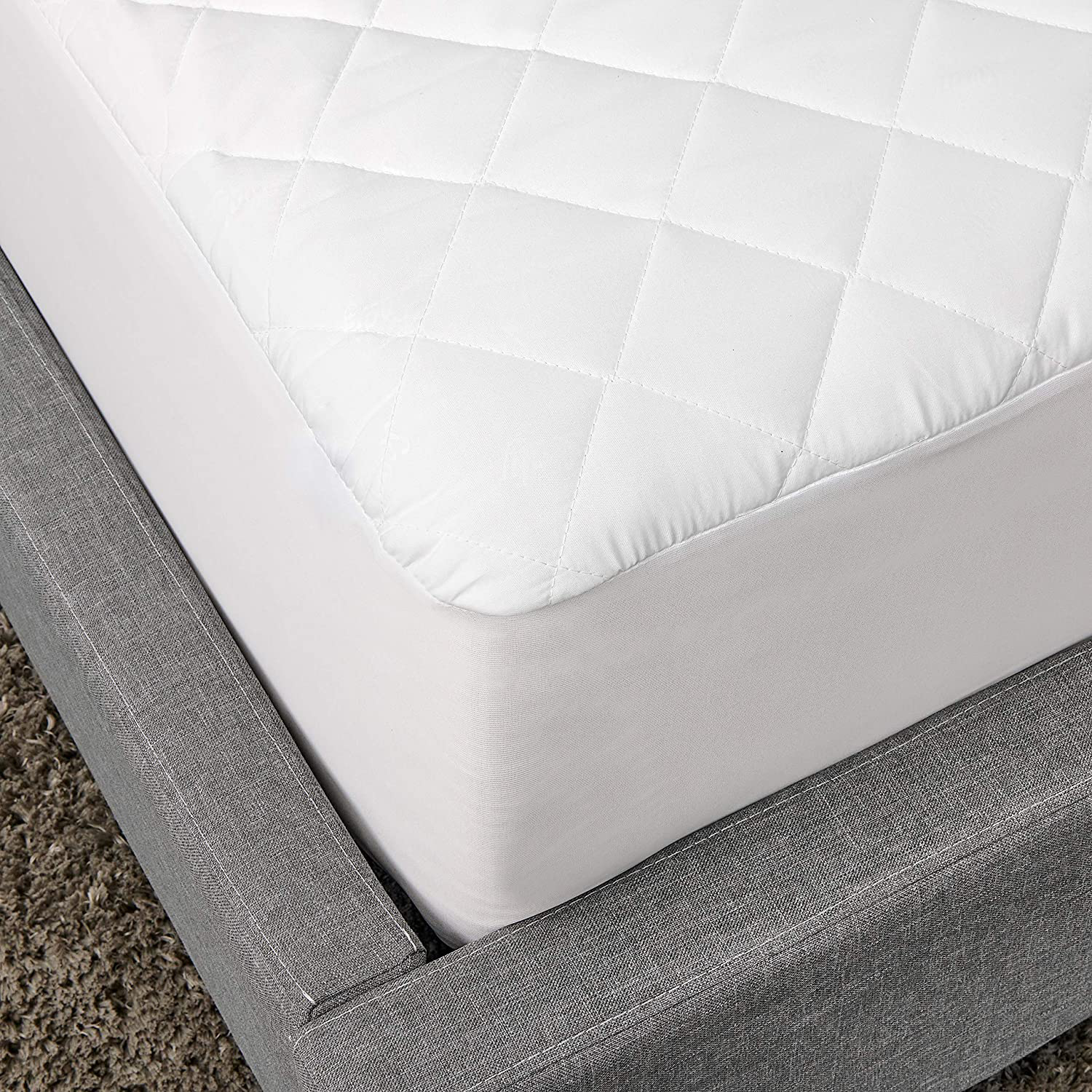 Sealy Luxury 100% Cotton Fitted Mattress Pad, Full, White