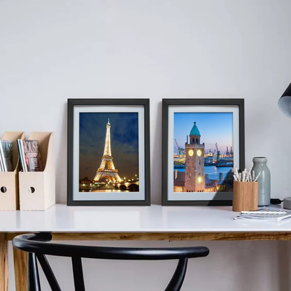 8x10 Black Picture Frames with Mat for Wall or Table Top Decoration, Set of 6