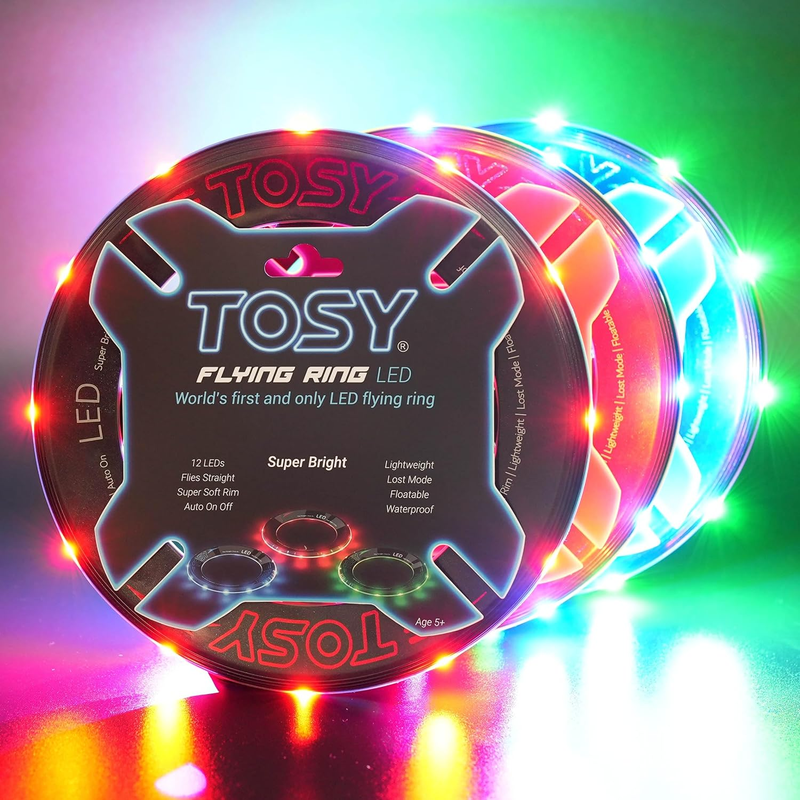 Flying Ring - RGB Multi Colors, Waterproof, Soft & Lightweight Frisbee Toy