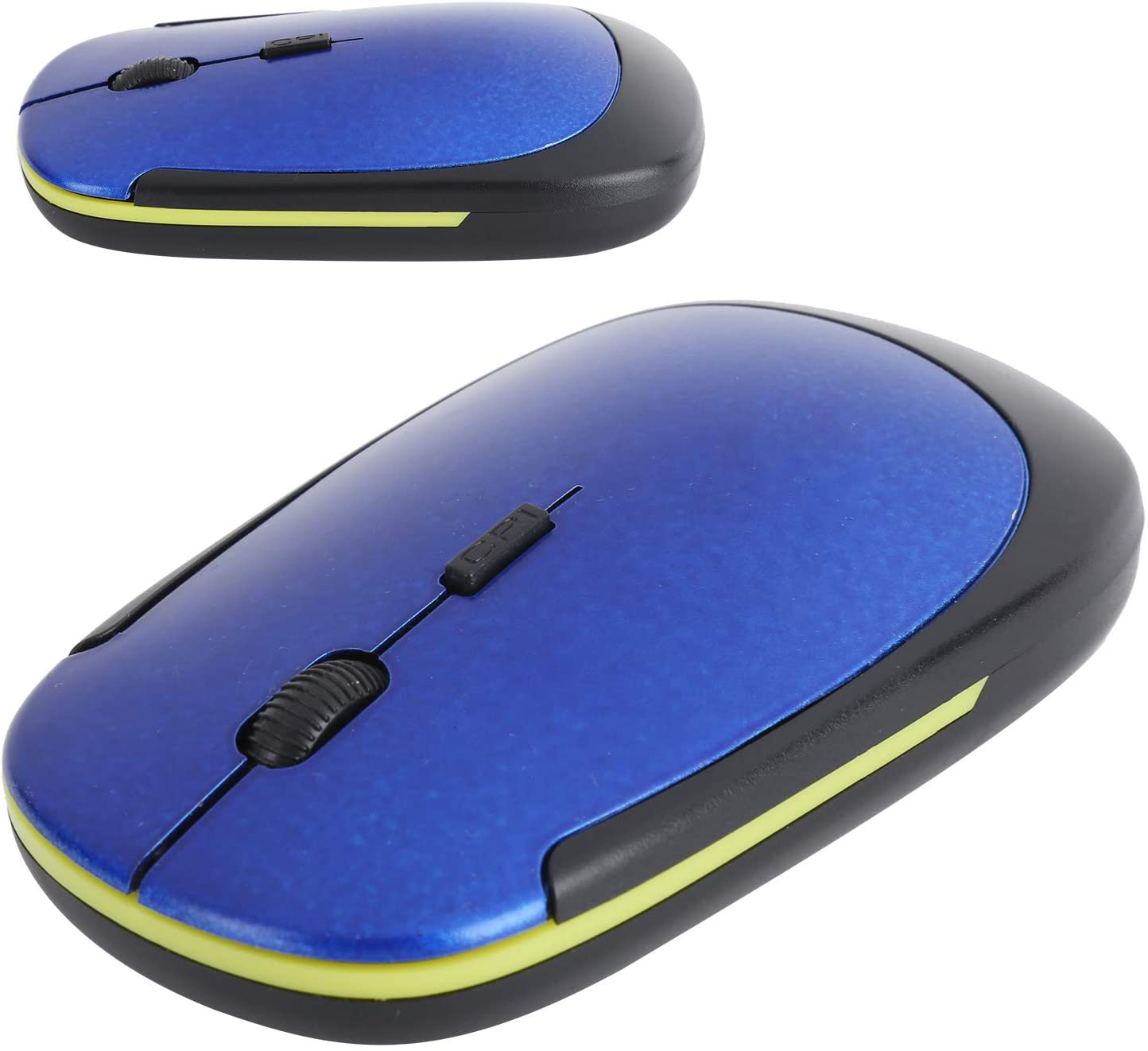 Wireless Mouse 2.4G Wreless Frequency Hopping Adjustable Optical USB Receiver Notebook Computer Accessories 1600dpi Silent Micro Motion Design Lightweight and Portable(Blue)