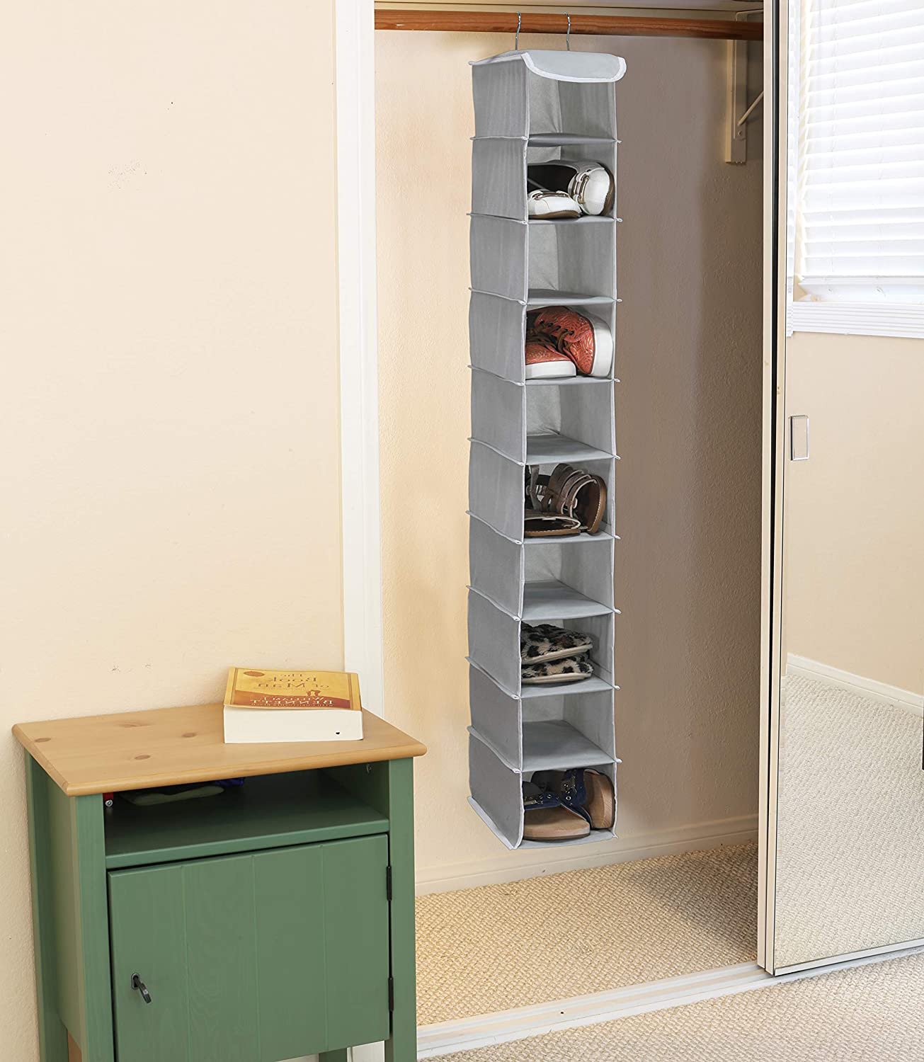 Simple Houseware 10 Shelves Closet Hanging Shoe Organizer, Black
