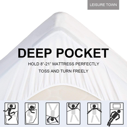LEISURE TOWN Queen Mattress Pad Cover Cooling Mattress Topper Cotton Top Pillow Top with Snow Down Alternative Fill (8-21 Inch Fitted Deep Pocket)