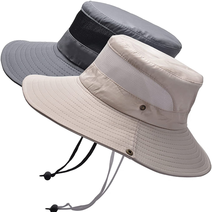 Fishing Sun Bucket Hat for Men or Women 3” Wide Brim UPF 50+