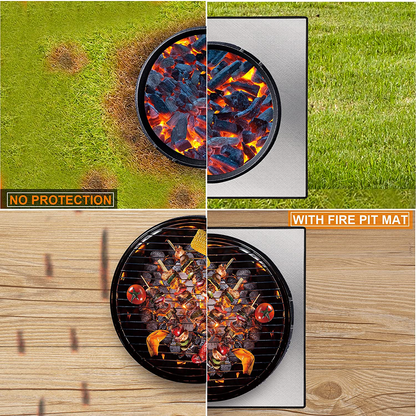 36" Diameter Round Fireproof Mat Fire Pit Mat Grill Mat,DocSafe 3 Layers Fire Pit Pad for Patio, Deck, Grass, Lawn, Heat Shield, Fire Resistant Pad for Outdoor, Fire Pit Accessories,Easy to Clean