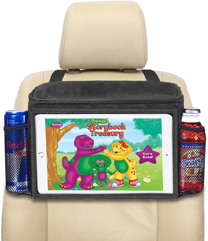 lebogner Insulated Car Seat Back Organizer + iPad and Tablet Holder, Auto Driver Or Passenger Accessories Organizer, Vehicle Front Seat Caddy, Personal Travel Cooler Storage Bag for Adults & Kids