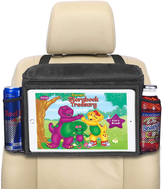 lebogner Insulated Car Seat Back Organizer + iPad and Tablet Holder, Auto Driver Or Passenger Accessories Organizer, Vehicle Front Seat Caddy, Personal Travel Cooler Storage Bag for Adults & Kids