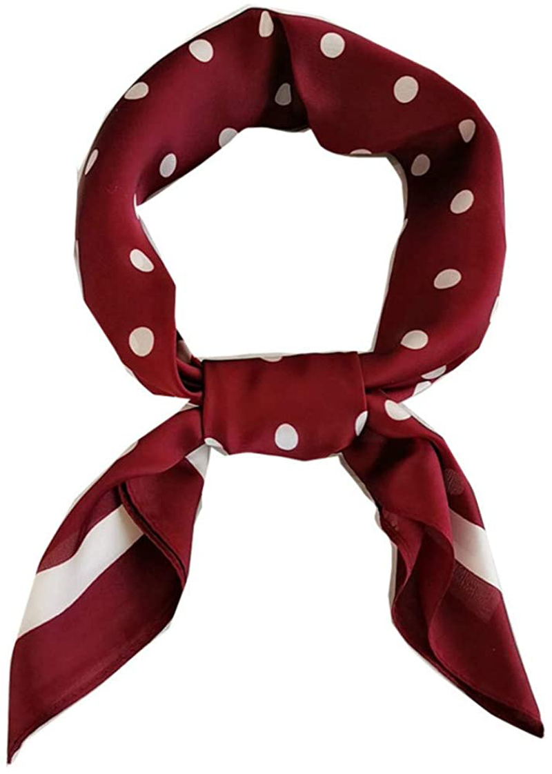 FONYVE Silk Feeling Scarf Medium Square Satin Head Scarf for Women 27.5 × 27.5 inches