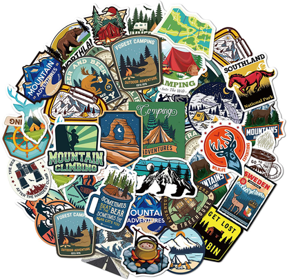80pcs Waterproof Adventure Outdoor Vinyl Stickers for Laptop Water Bottle