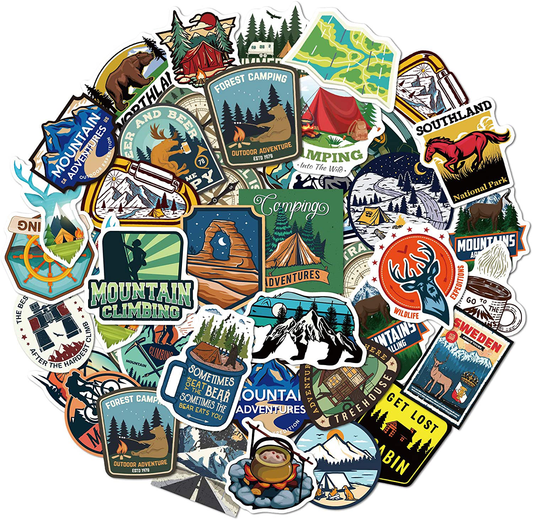 80pcs Waterproof Adventure Outdoor Vinyl Stickers for Laptop Water Bottle