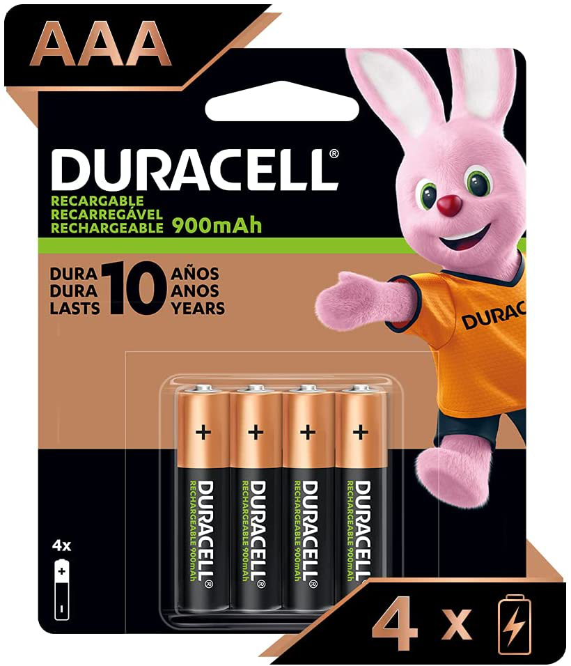 Duracell - Rechargeable AA + AAA Batteries combo pack, 4 count each - long lasting, all-purpose Double A & Triple A battery for household and business - 8 count total