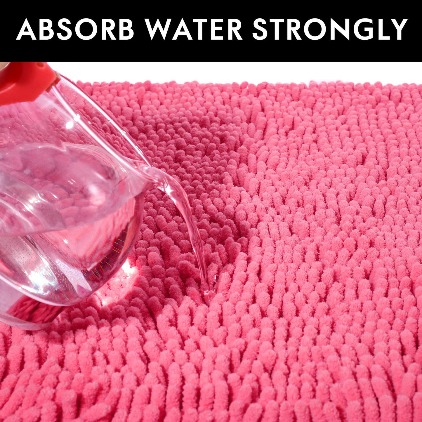 Bath Rugs Floor Non Slip Curved Bathroom Mat  Microfiber Plush Super Water Absorbent Machine Wash/Dry Shaggy Carpet for Toilet 