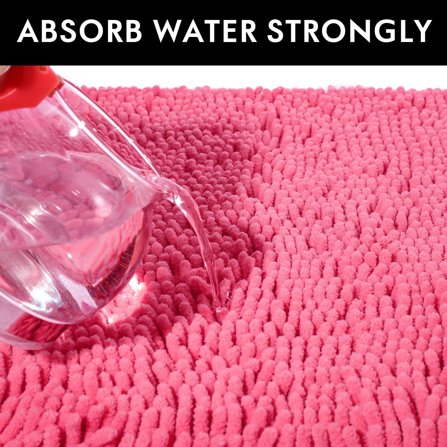 Bath Rugs Floor Non Slip Curved Bathroom Mat  Microfiber Plush Super Water Absorbent Machine Wash/Dry Shaggy Carpet for Toilet 