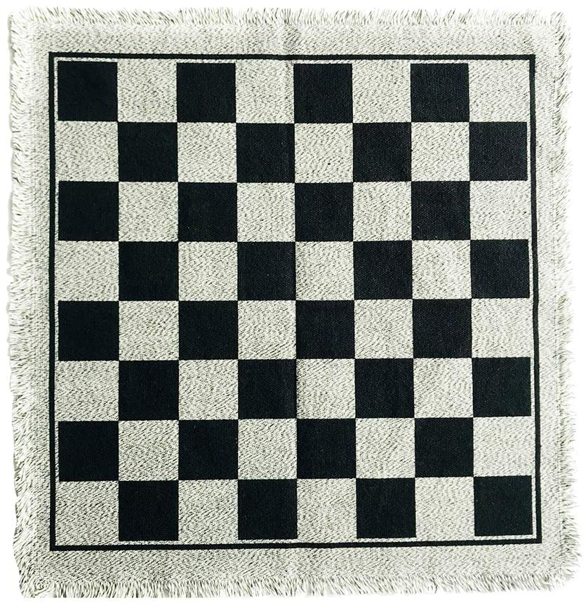 Yuanhe 3 in 1 Gaint Checker Set Including Tic Tac Toe Game with Reversible Rug, Calssic Indoor Outdoor Yard Games for Family