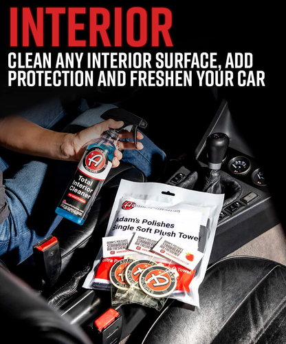 Adam's Arsenal Builder 21 Item Car Wash Kit - Detailing & Cleaning Kit W/ Foam Gun Wash Soap Car Wax Glass Window Cleaner Tire & Wheel Cleaner Interior Cleaner Towels Tire Shine