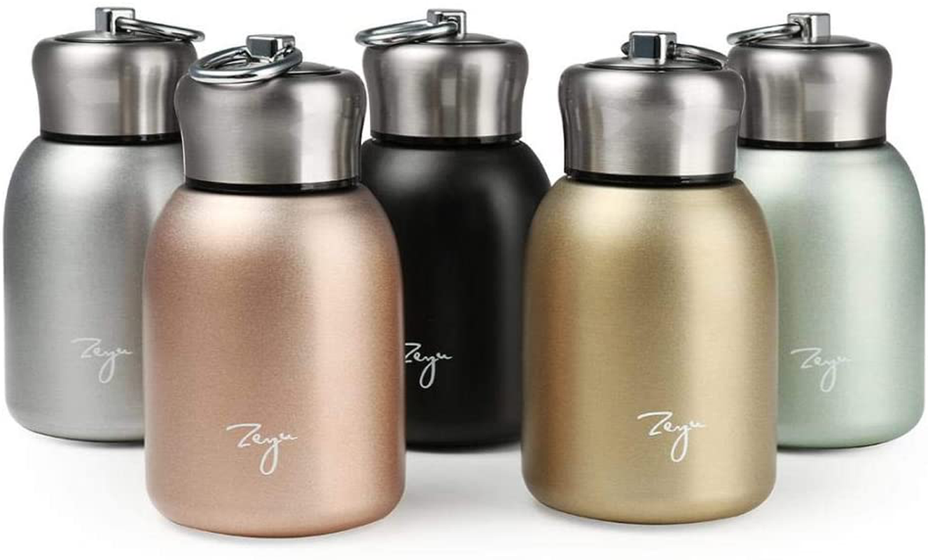 Mini 9 oz Stainless Steel Water Bottle, 280ML Vacuum Insulated Water Bottle Leak Proof Sport Tumbler Cup Hot and Cold Water Bottle (Silver)