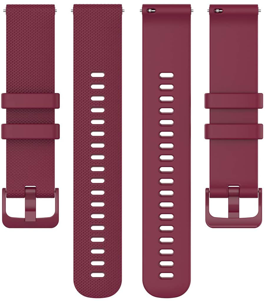Yeejok Silicone Watch Bands Compatible for Samsung Galaxy Watch 3 41mm 42mm /Galaxy Watch Active 2 40mm 44mm /Gear Sport, 20mm Silicone Watch Strap for Men Women, Crimson Red