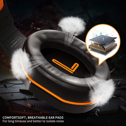 Gaming Headset with Mic and Controllable Volume for Xbox One, PS5, PC, Mobile Phone and Notebook
