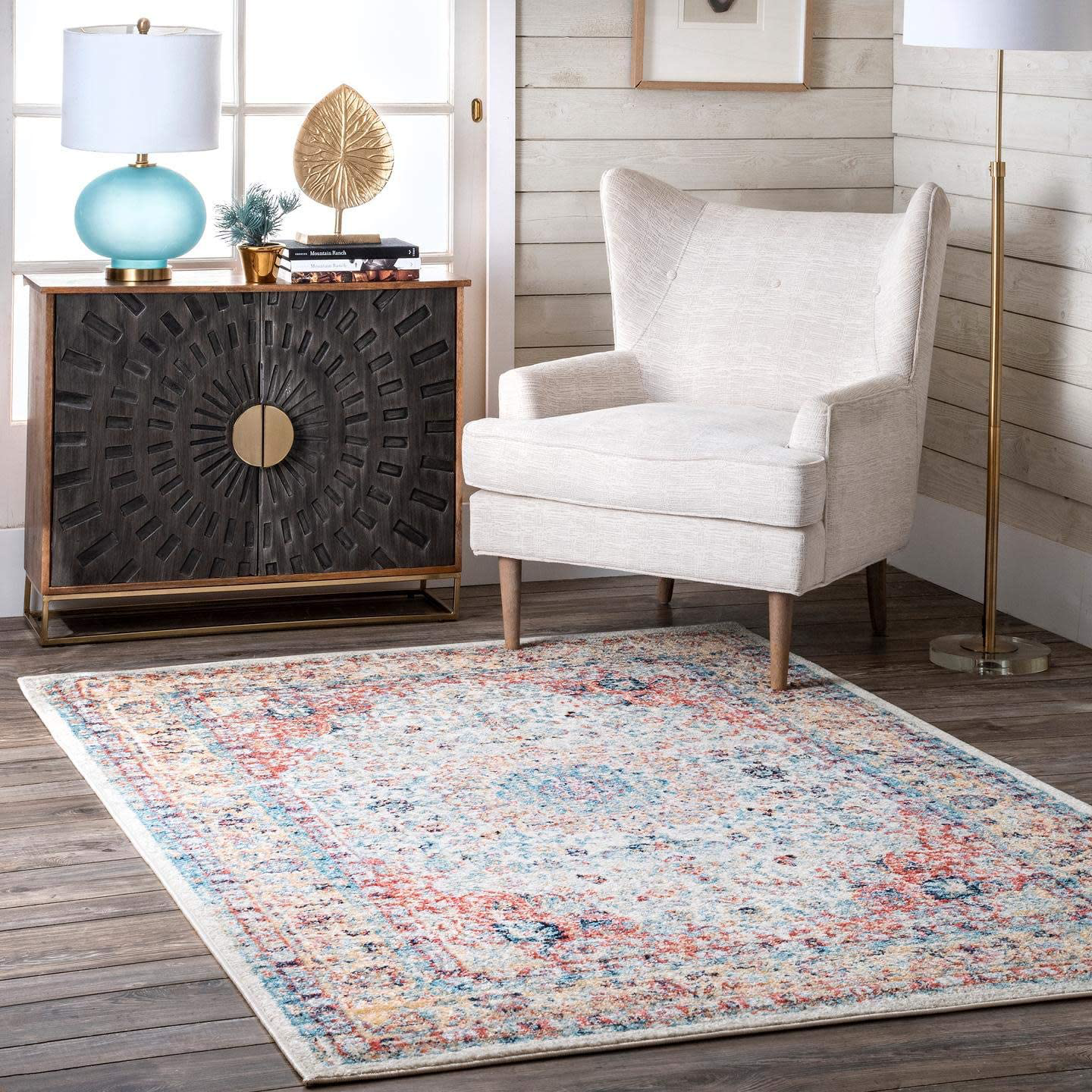 nuLOOM Paisley Verona Vintage Persian Area Rug, 4' x 6', Gold