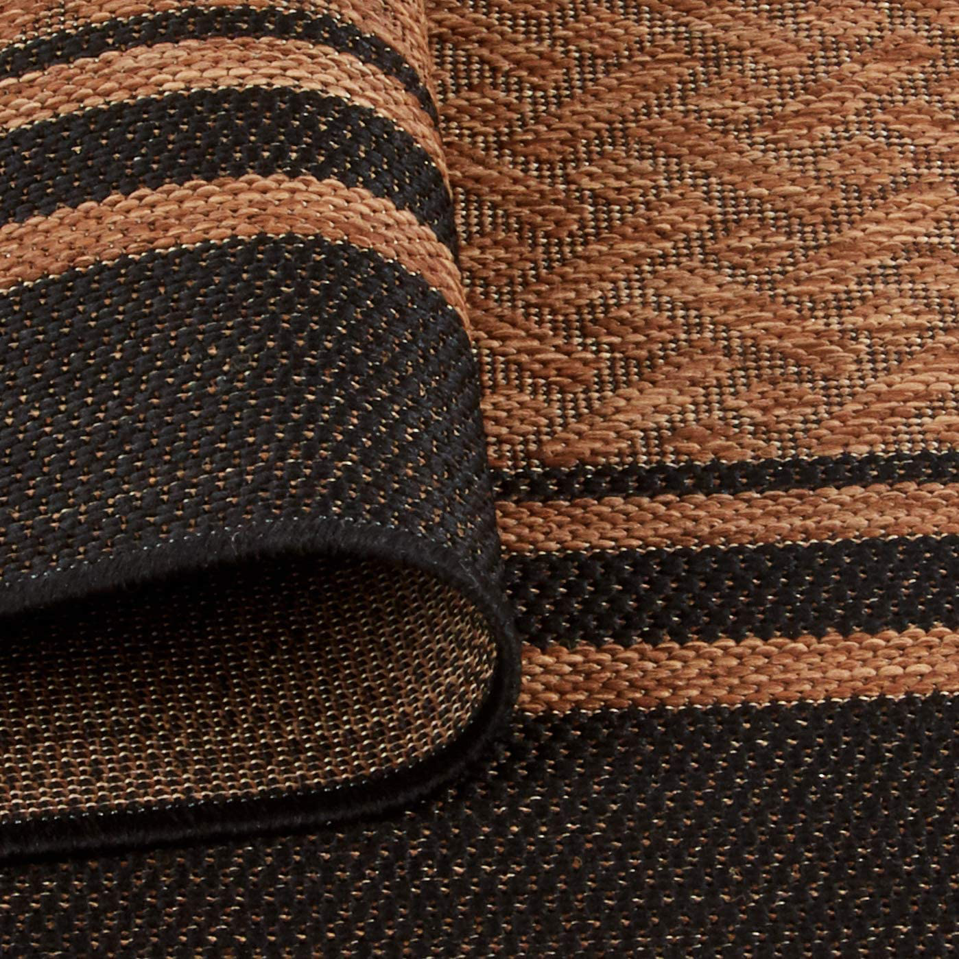 Gertmenian Tropical Collection Outdoor Rug Patio Area Carpet, 2x6 Runner, Nut Brown Black Border