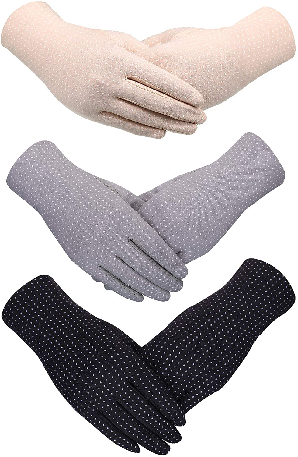 3 Pairs Women Sun Protective Gloves UV Protection