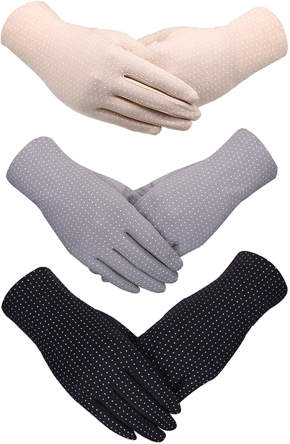 3 Pairs Women Sun Protective Gloves UV Protection