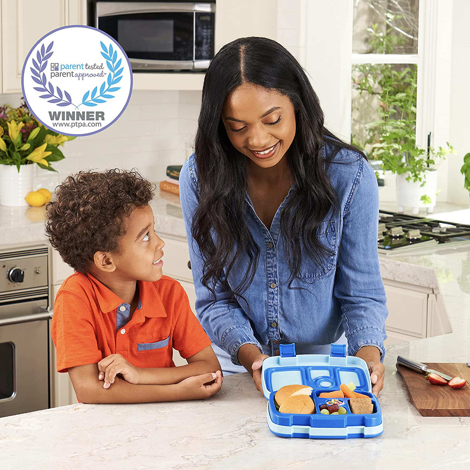 Bentgo Kids Children’s Lunch Box - Leak-Proof, 5-Compartment Bento-Style Kids Lunch Box - Ideal Portion Sizes for Ages 3 to 7 - BPA-Free, Dishwasher Safe, Food-Safe Materials (Purple)